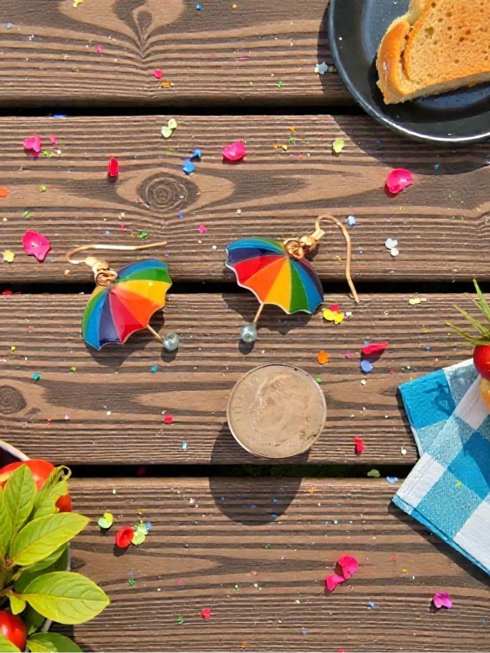 🌦️🌈Rainbow Umbrella Drop Earrings - Multicolor Women Jewelry 🏳️‍🌈🦄🕶️